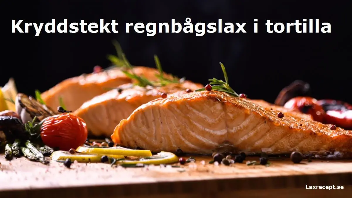 Kryddstekt regnbågslax i tortilla