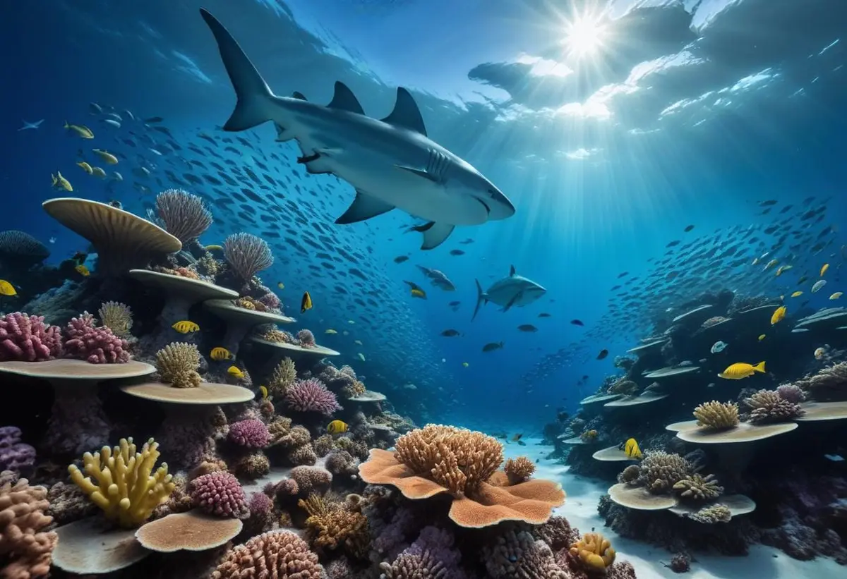 Upptäck den fascinerande näringskedjan i havet! illustration
