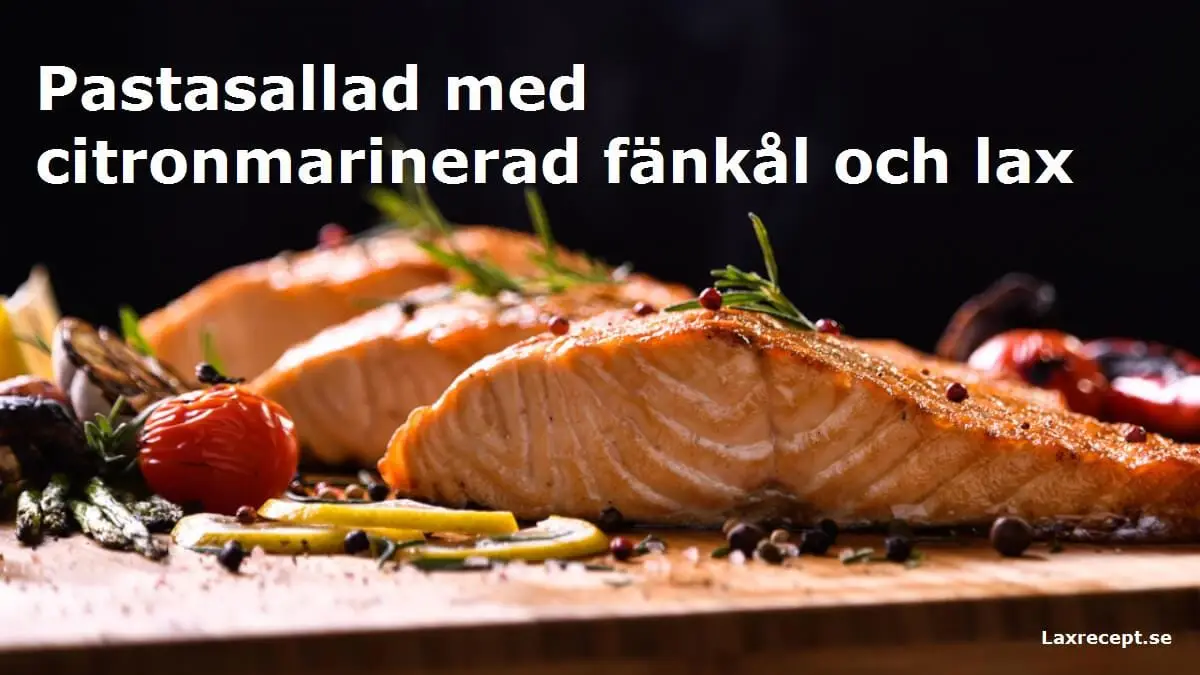 Pastasallad med citronmarinerad fänkål och lax