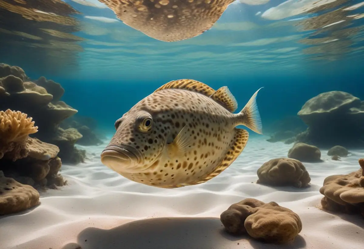Häng med på plattfiskens spännande äventyr illustration