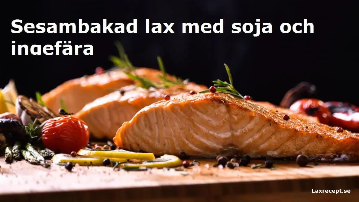 Sesambakad lax med soja och ingefära