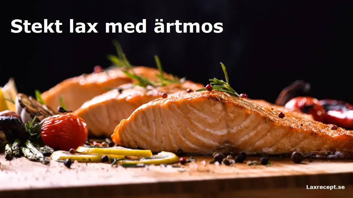 Stekt lax med ärtmos