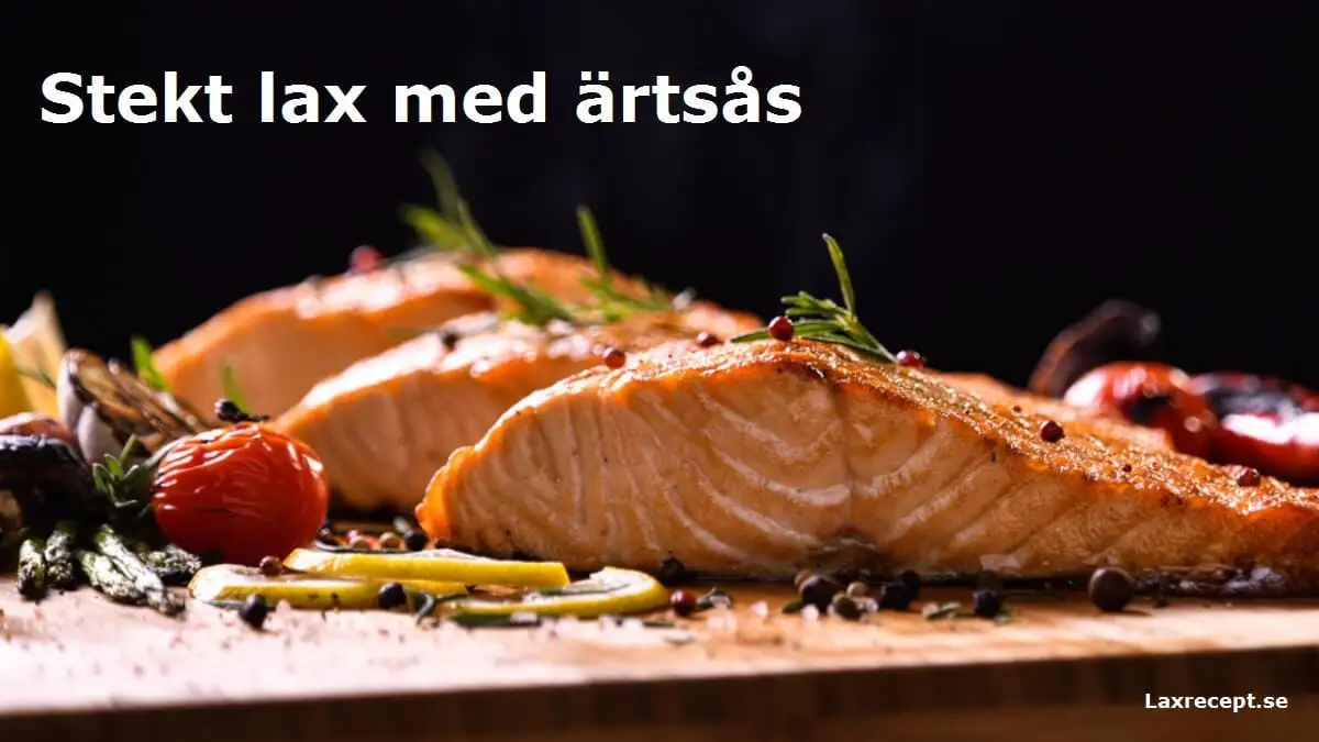 Stekt lax med ärtsås